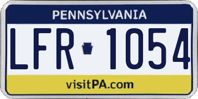 PA license plate LFR1054