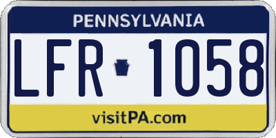 PA license plate LFR1058