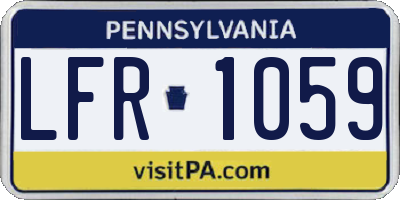 PA license plate LFR1059