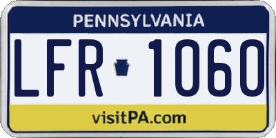 PA license plate LFR1060