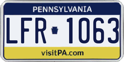 PA license plate LFR1063