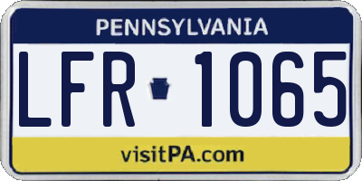 PA license plate LFR1065