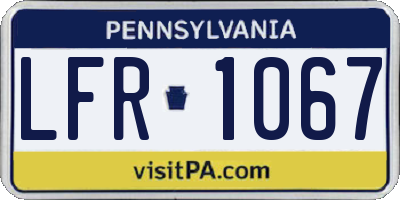 PA license plate LFR1067