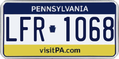 PA license plate LFR1068