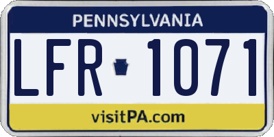 PA license plate LFR1071