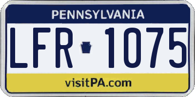 PA license plate LFR1075