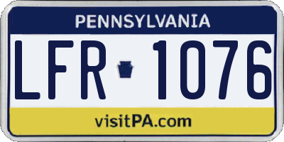 PA license plate LFR1076