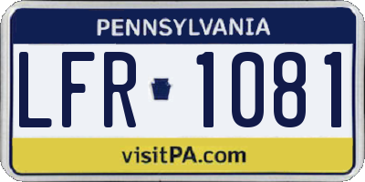 PA license plate LFR1081