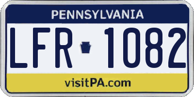 PA license plate LFR1082