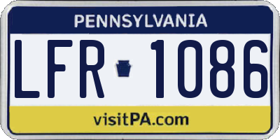 PA license plate LFR1086