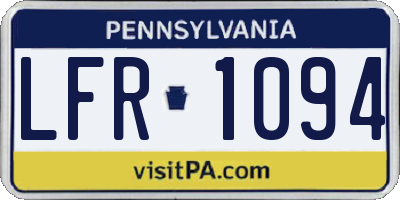 PA license plate LFR1094