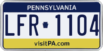 PA license plate LFR1104