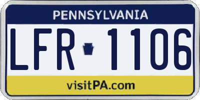 PA license plate LFR1106