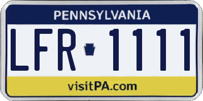 PA license plate LFR1111