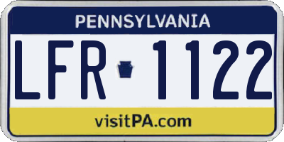 PA license plate LFR1122