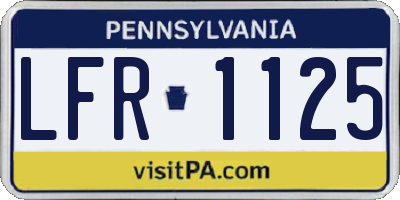 PA license plate LFR1125