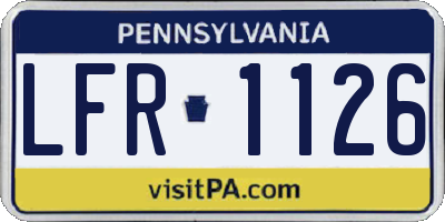 PA license plate LFR1126