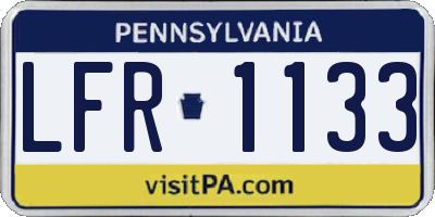 PA license plate LFR1133