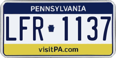 PA license plate LFR1137