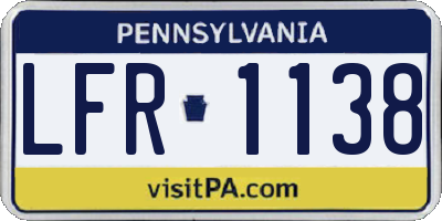 PA license plate LFR1138