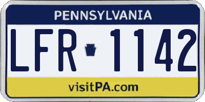 PA license plate LFR1142