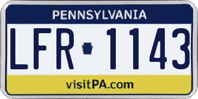 PA license plate LFR1143
