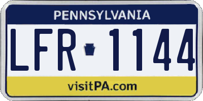 PA license plate LFR1144