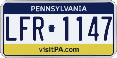 PA license plate LFR1147