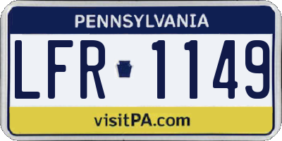 PA license plate LFR1149