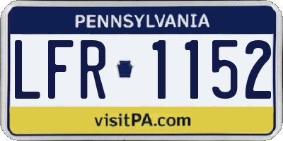PA license plate LFR1152