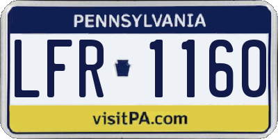 PA license plate LFR1160