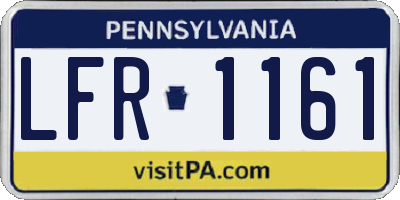 PA license plate LFR1161