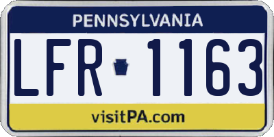 PA license plate LFR1163