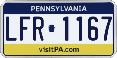 PA license plate LFR1167
