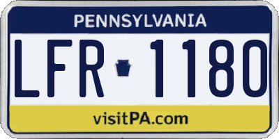 PA license plate LFR1180