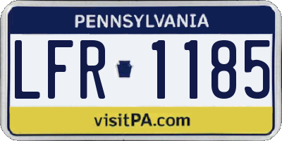 PA license plate LFR1185