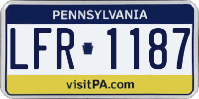 PA license plate LFR1187