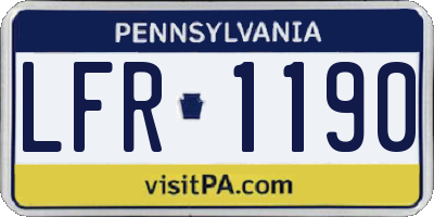 PA license plate LFR1190