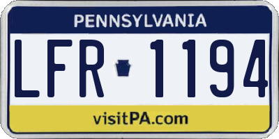 PA license plate LFR1194