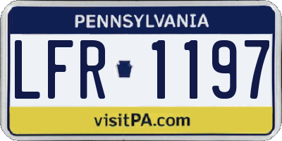 PA license plate LFR1197