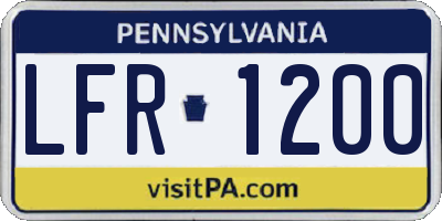 PA license plate LFR1200