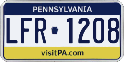 PA license plate LFR1208