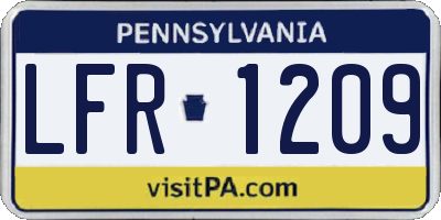 PA license plate LFR1209
