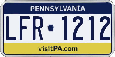 PA license plate LFR1212