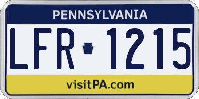 PA license plate LFR1215