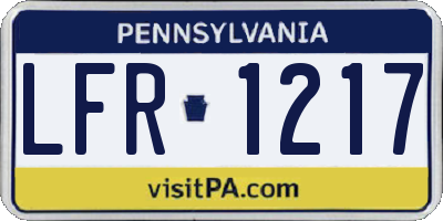 PA license plate LFR1217