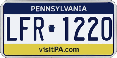 PA license plate LFR1220