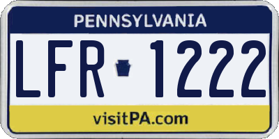 PA license plate LFR1222