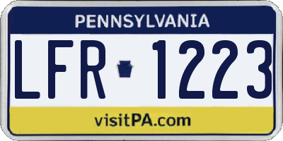 PA license plate LFR1223