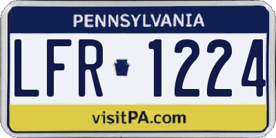 PA license plate LFR1224